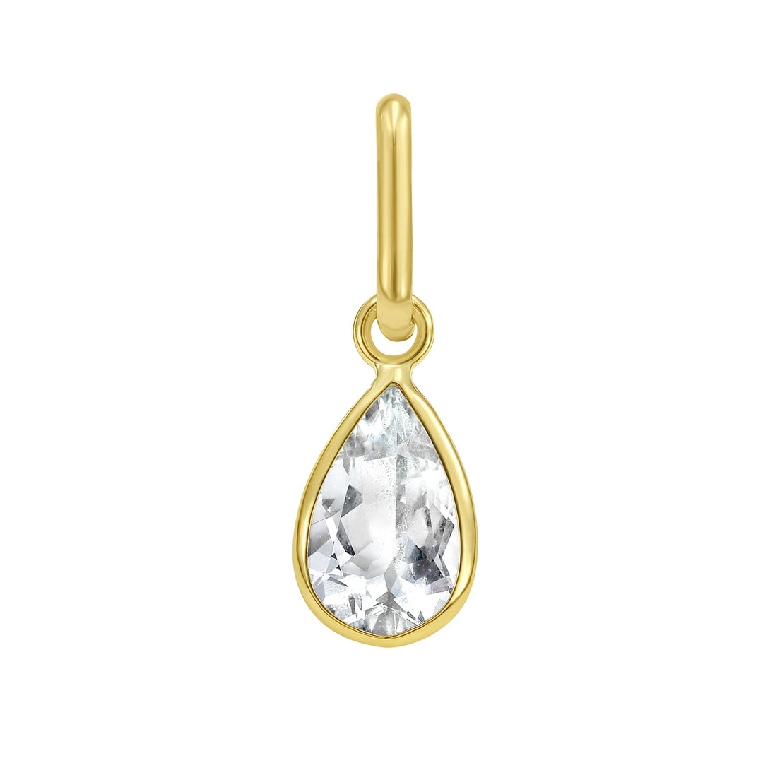 14K Pear Aqua Charm