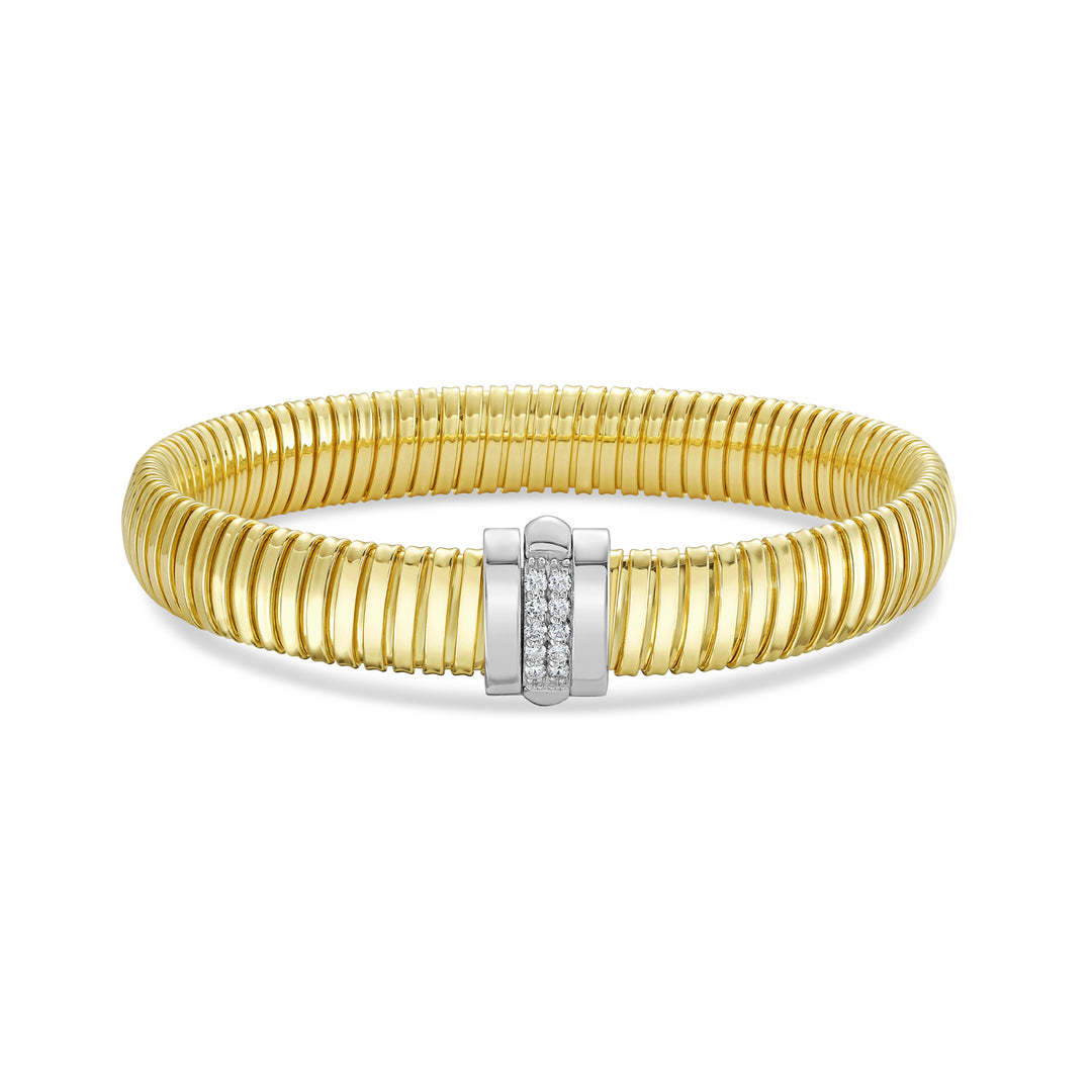 14K Center Station Diamond Tubogas Bracelet