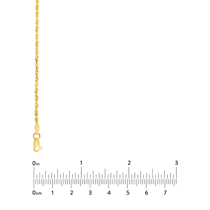 2.15mm D/C Rope Chain with Lobster Lock