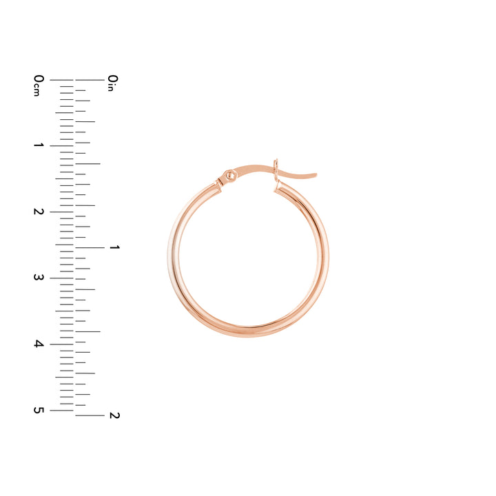 2mm x 25mm Polished Hoop Earrings