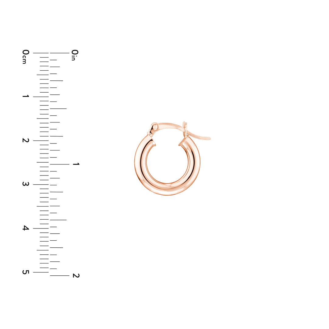 3mm x 15mm Polished Hoop Earrings