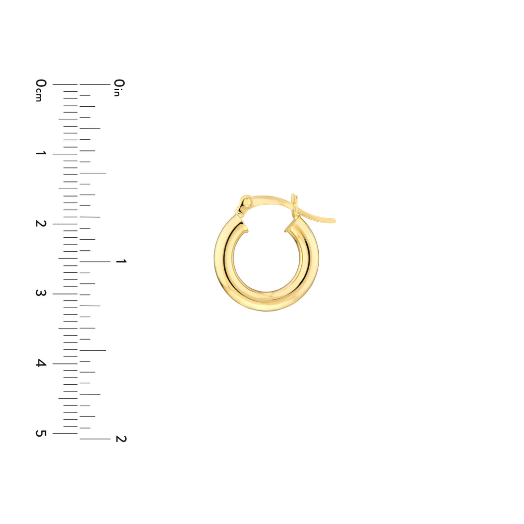 3mm x 15mm Polished Hoop Earrings