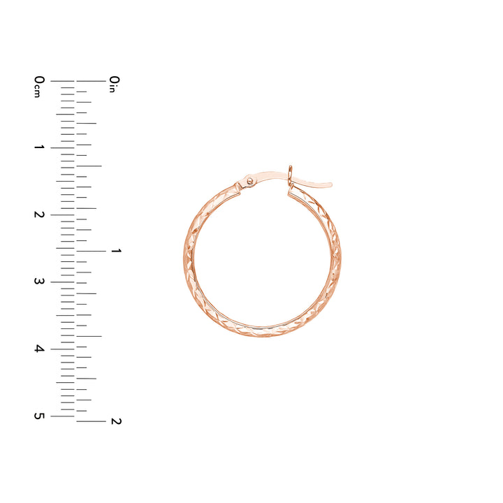 25mm x 3mm Diamond-Cut Hoop Earrings