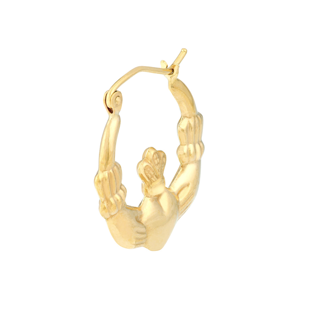 Polished Claddagh Hoop Earrings