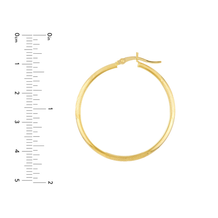 3x35 Half Round D/C Florentine Hoop Earrings