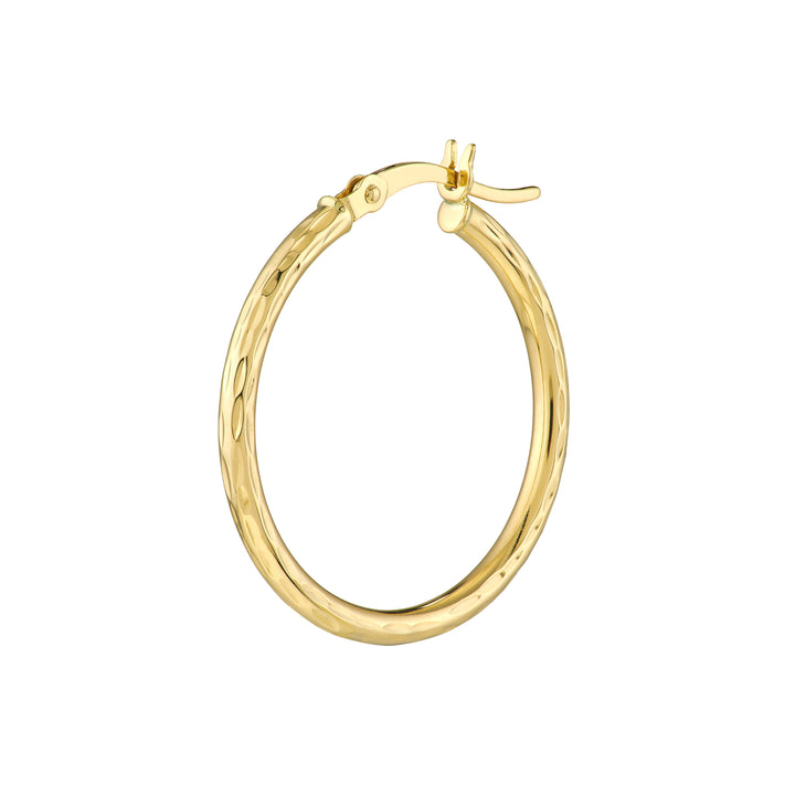 2mm x 25mm Diamond-Cut Hoop Earrings