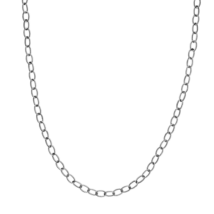 Sterling Silver Oxidized Twisted Cable Chain