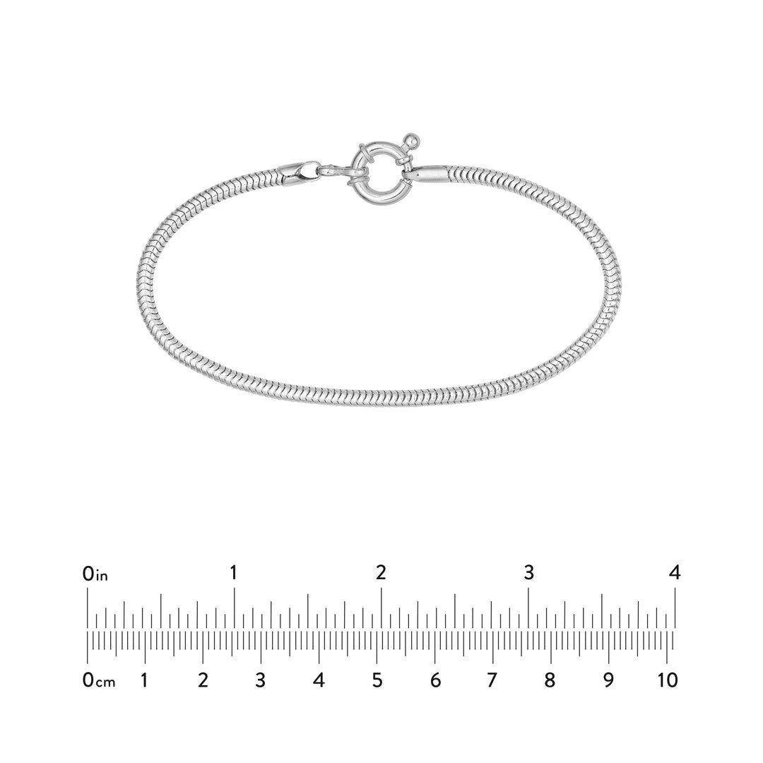 Sterling Silver 3mm Snake Chain Bracelet with Spring Ring