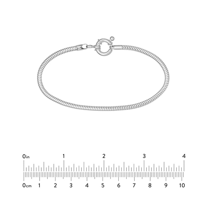 Sterling Silver 3mm Snake Chain Bracelet with Spring Ring
