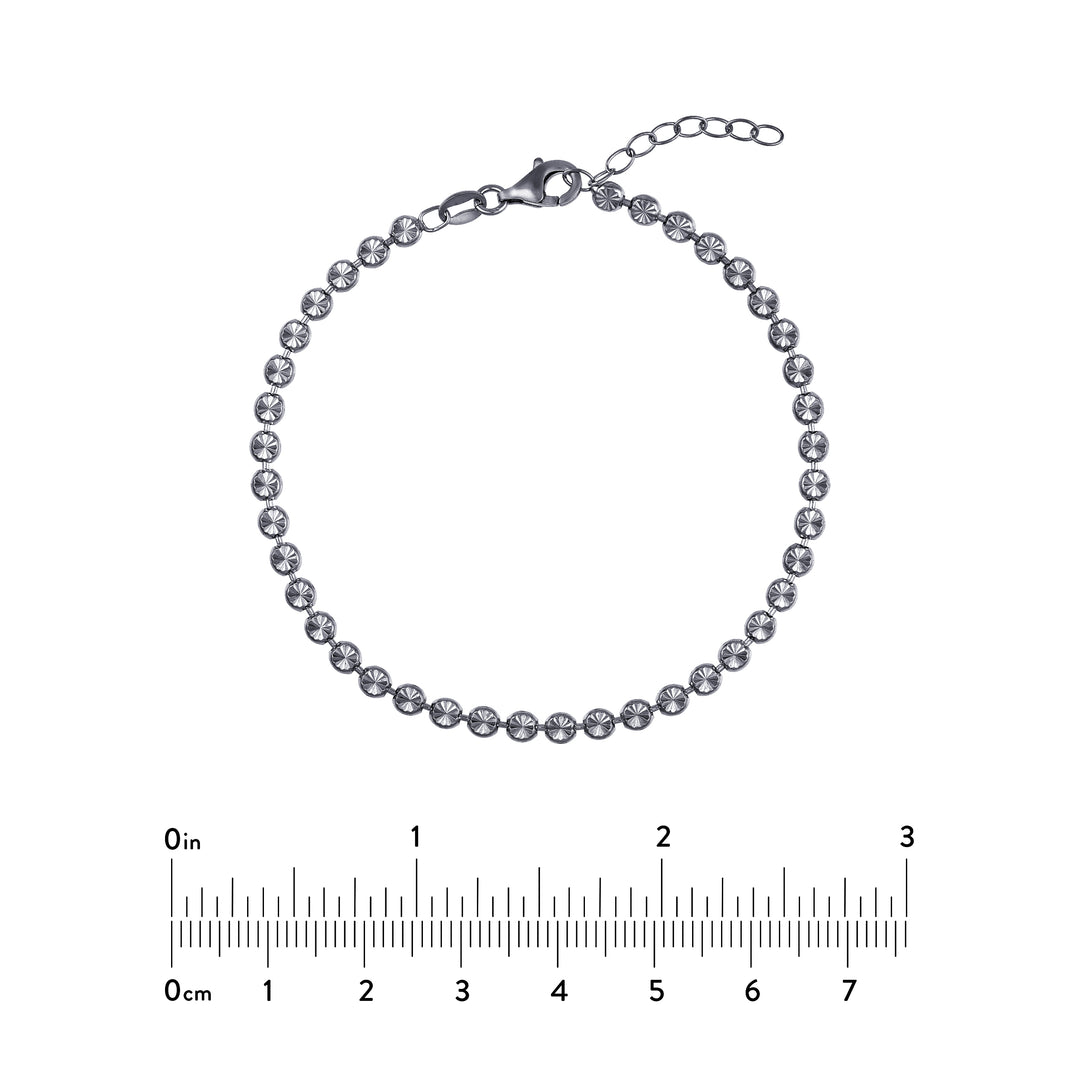SS 3.5mm D/C Bead Adjustable Bracelet