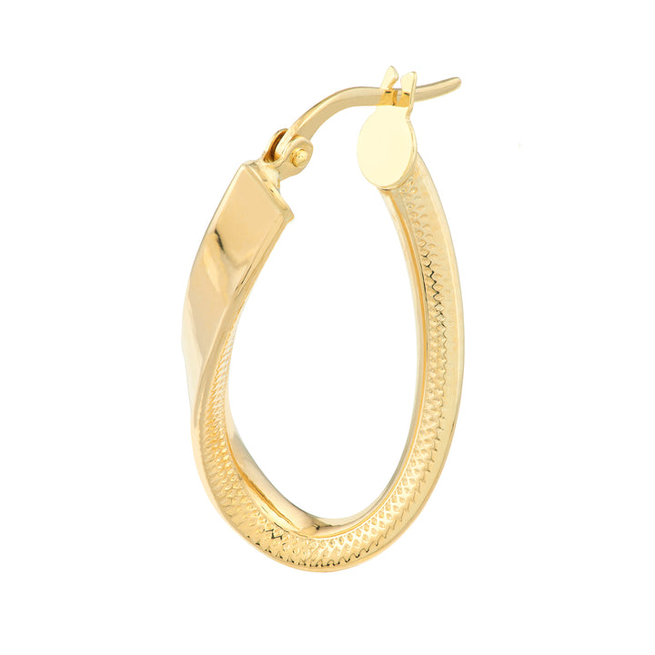 Curved Oval Hoop Earrings