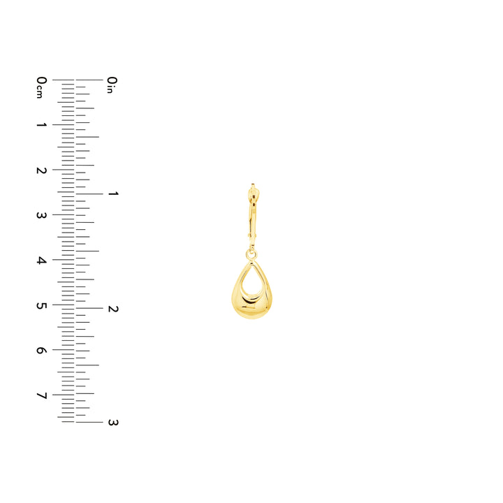 Puffy Teardrop Dangle Earrings on Leverback
