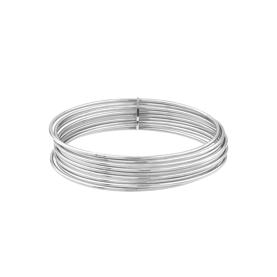 Sterling Silver Nine-Piece Stackable Bangle Set