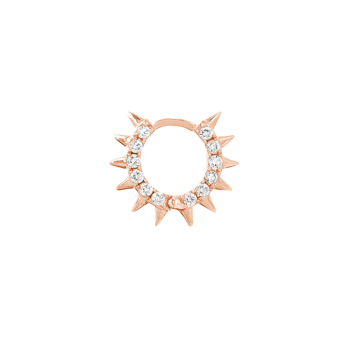 Pavé Diamond Sides Spiked Huggie Earrings