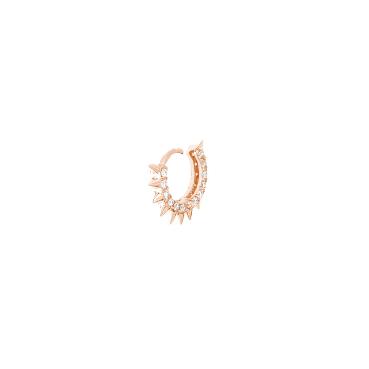 Pavé Diamond Sides Spiked Huggie Earrings