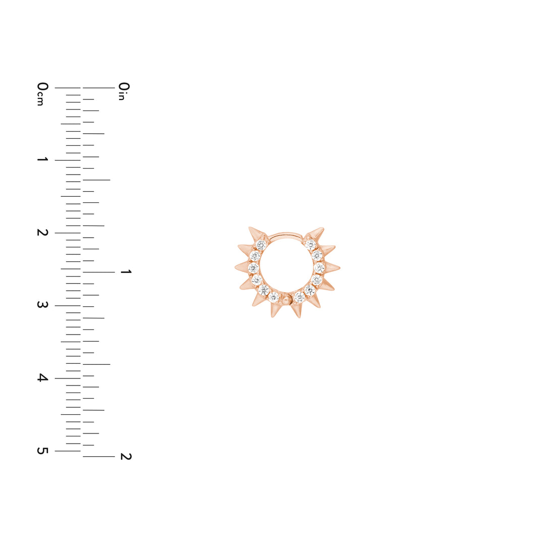 Pavé Diamond Sides Spiked Huggie Earrings