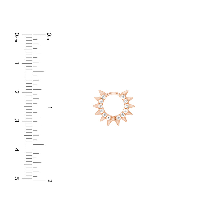 Pavé Diamond Sides Spiked Huggie Earrings
