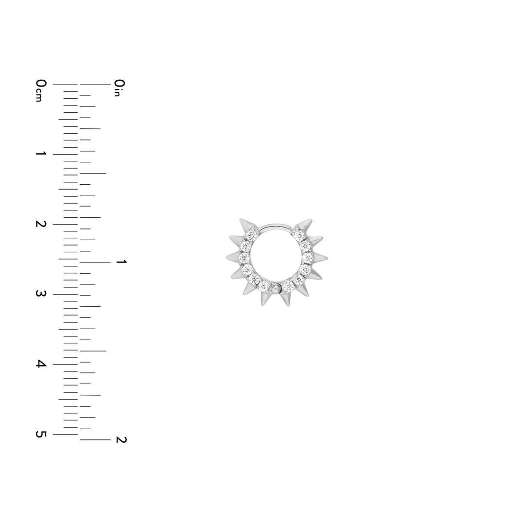Pavé Diamond Sides Spiked Huggie Earrings