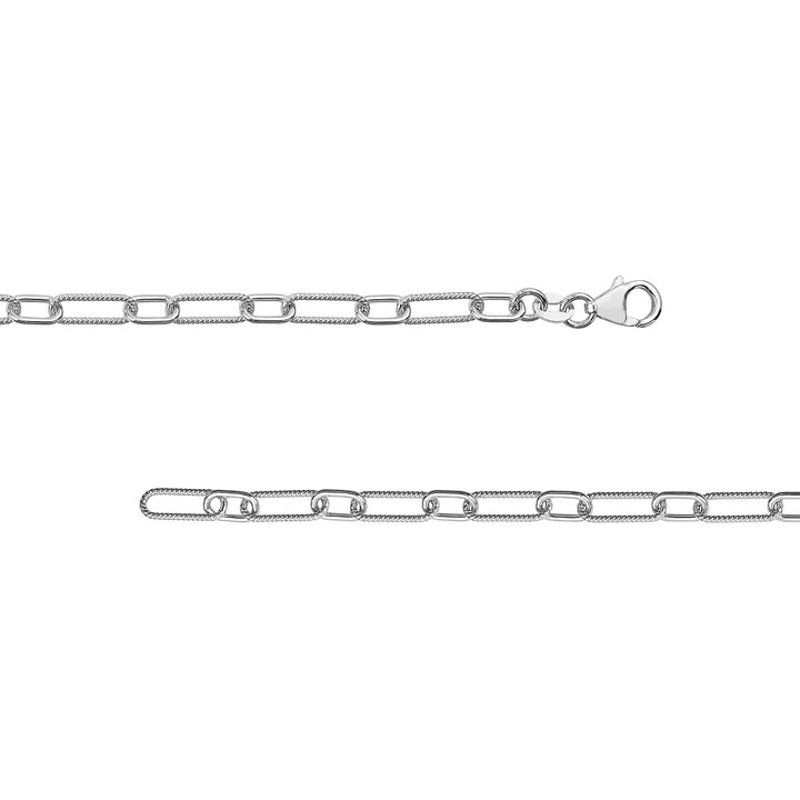 4.35mm Smooth and Twisted Paper Clip Chain