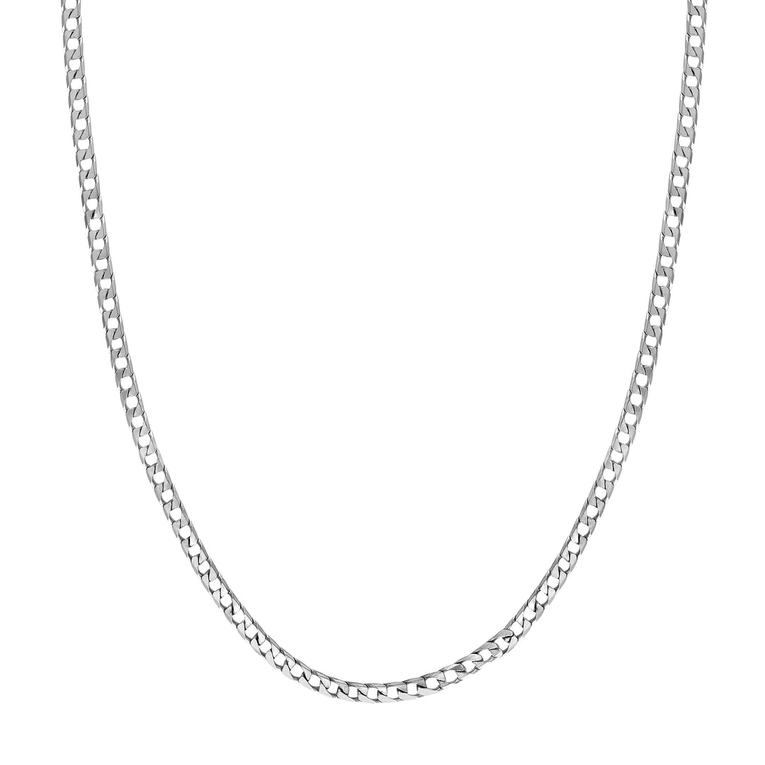 Sterling Silver 3.45mm Square Curb Chain with Lobster Lock