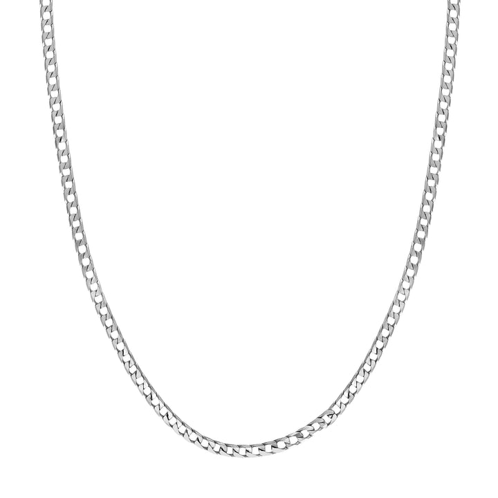 Sterling Silver 3.45mm Square Curb Chain with Lobster Lock