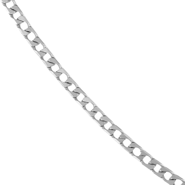 Sterling Silver 3.45mm Square Curb Chain with Lobster Lock