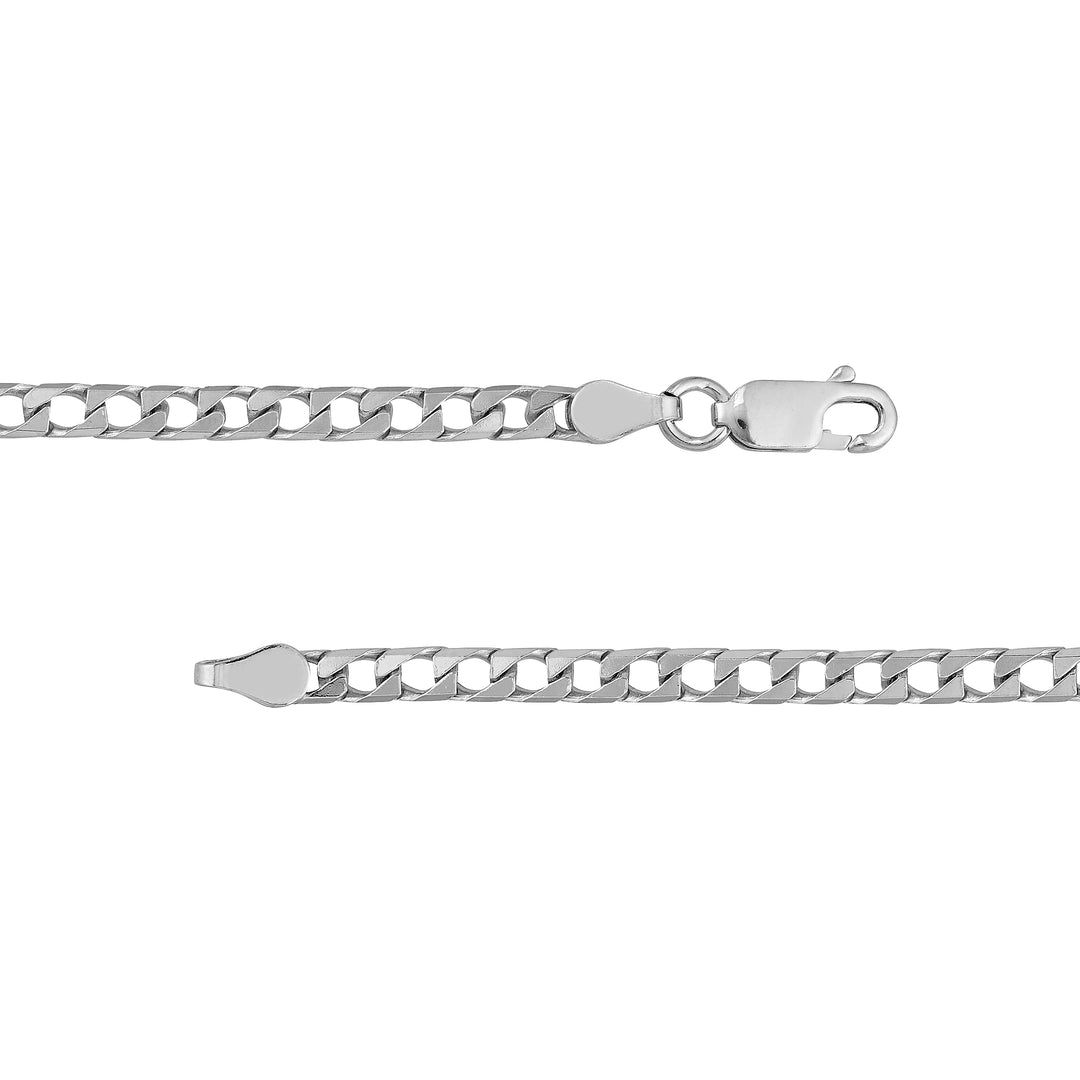 Sterling Silver 3.45mm Square Curb Chain with Lobster Lock