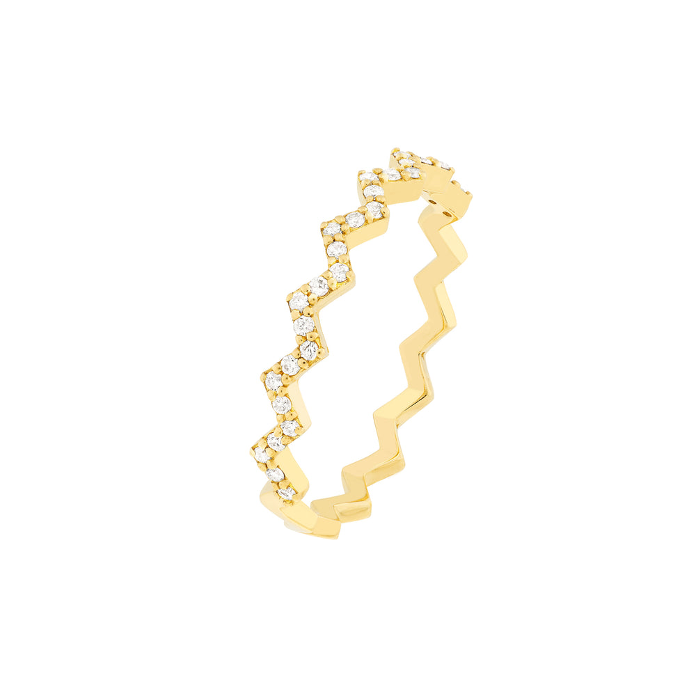 Diamond Polished Zig Zag Ring