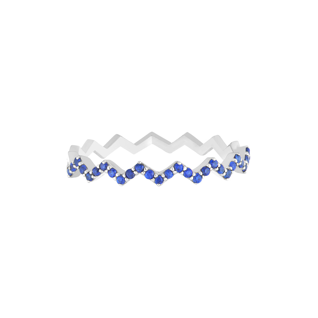 Sapphire Stones Zig Zag Ring
