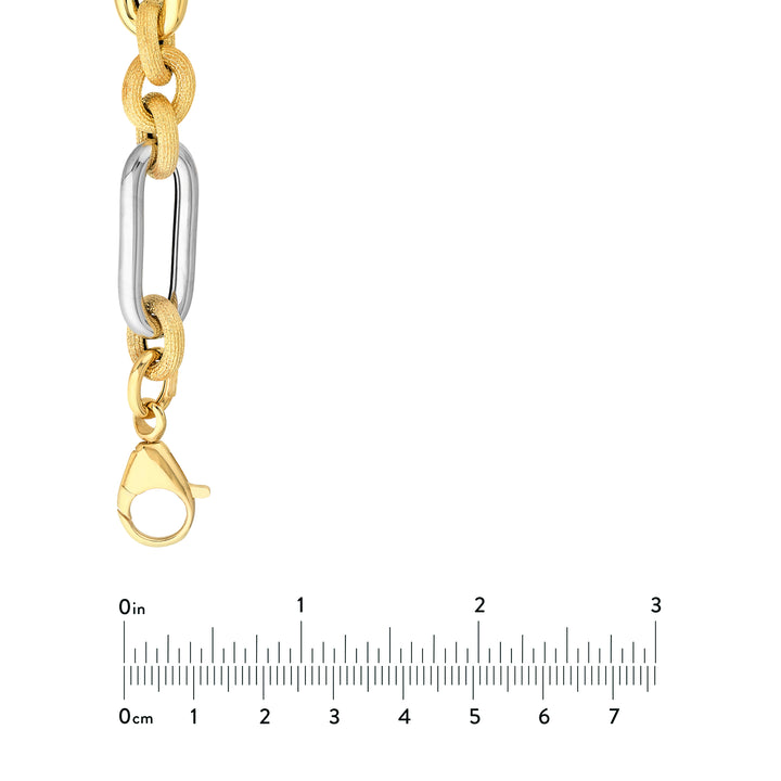 Two-Tone (3+1) Paper Clip Brushed Polished Chain