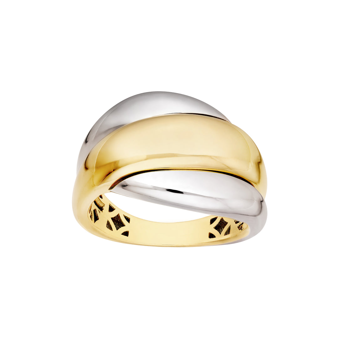 Two-Tone Triple Row Twist Ring