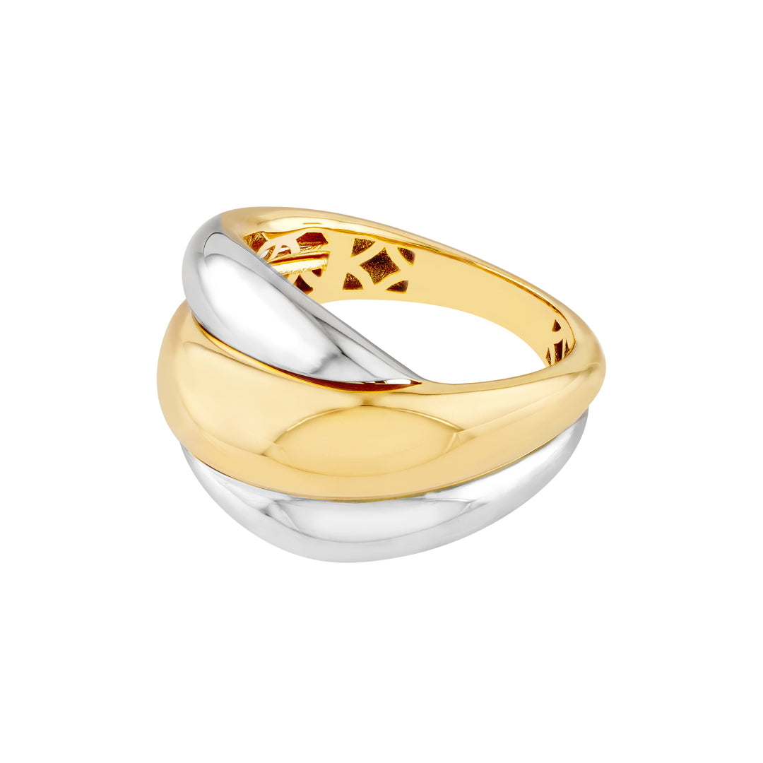 Two-Tone Triple Row Twist Ring