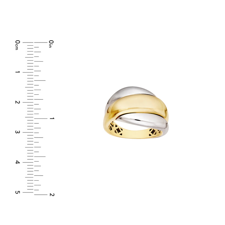 Two-Tone Triple Row Twist Ring