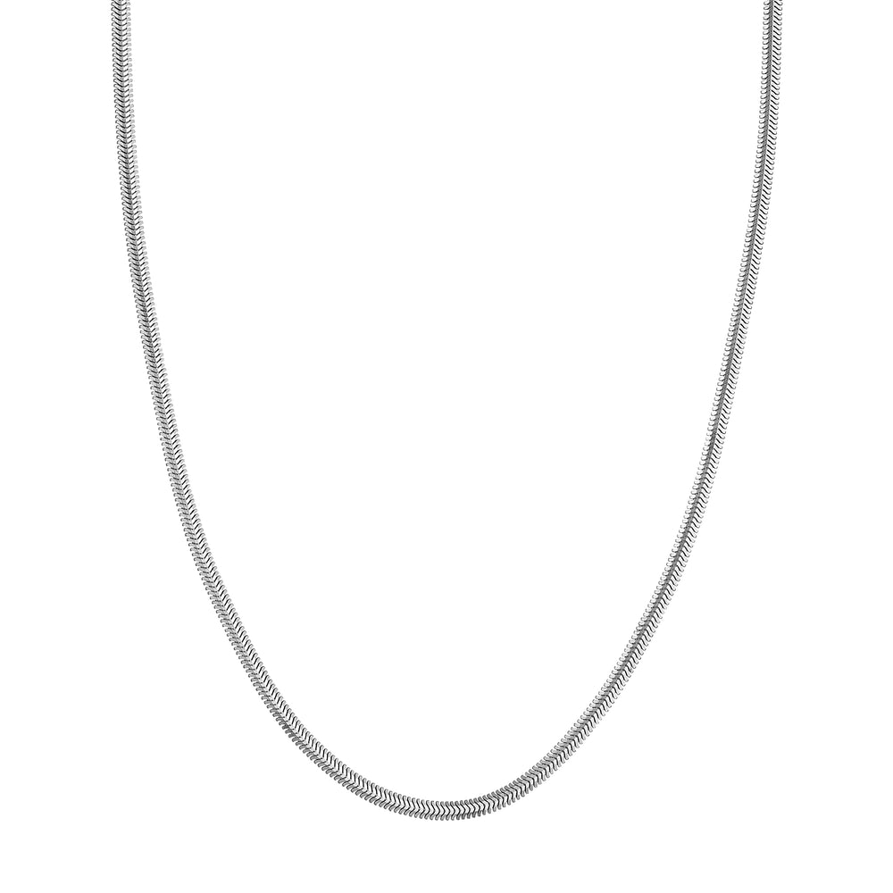 Sterling Silver 3.40mm D/C Flat Oval Snake Chain