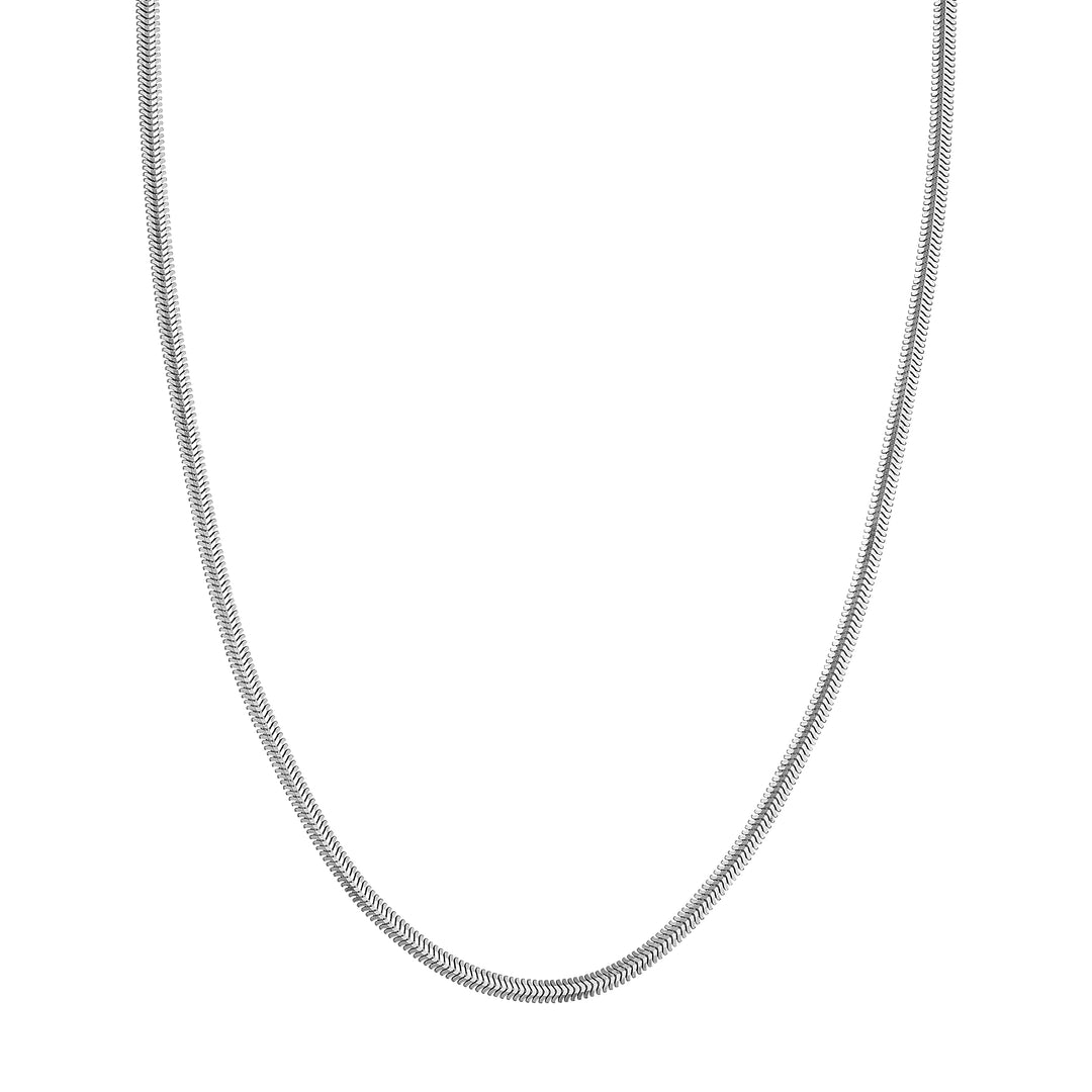 Sterling Silver 3.40mm D/C Flat Oval Snake Chain