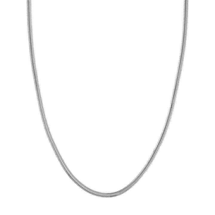 Sterling Silver 3.40mm D/C Flat Oval Snake Chain