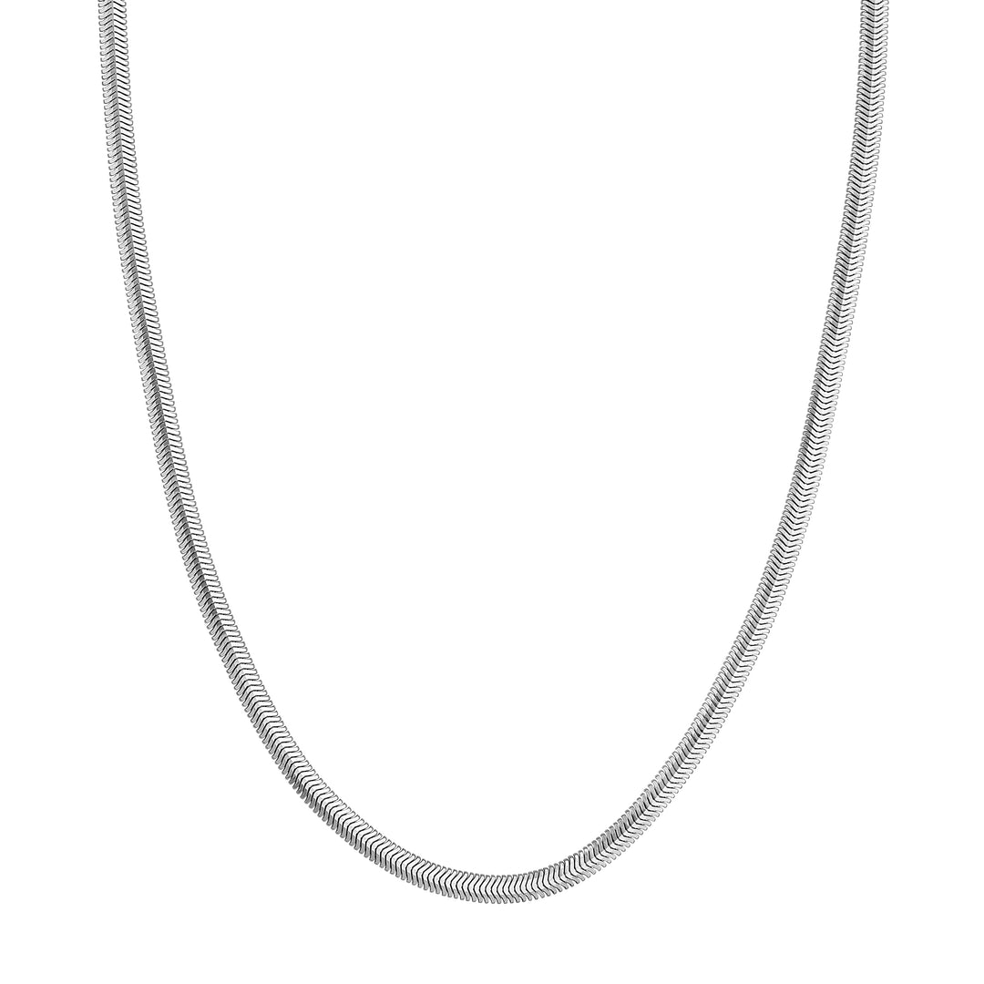 Sterling Silver 4.20mm D/C Flat Oval Snake Chain