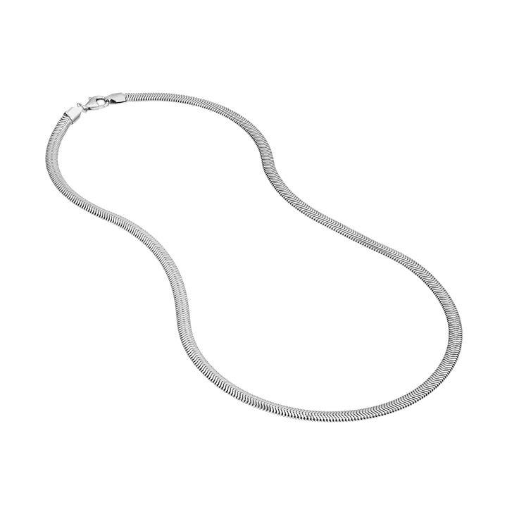 Sterling Silver 4.20mm D/C Flat Oval Snake Chain