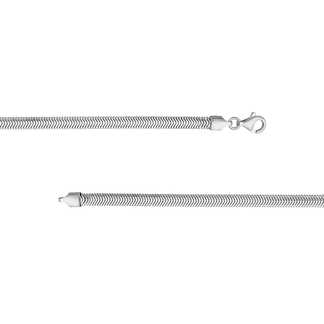 Sterling Silver 4.20mm D/C Flat Oval Snake Chain