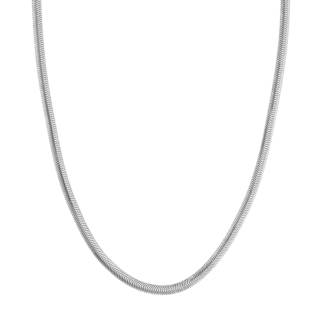 Sterling Silver 4.20mm D/C Flat Oval Snake Chain