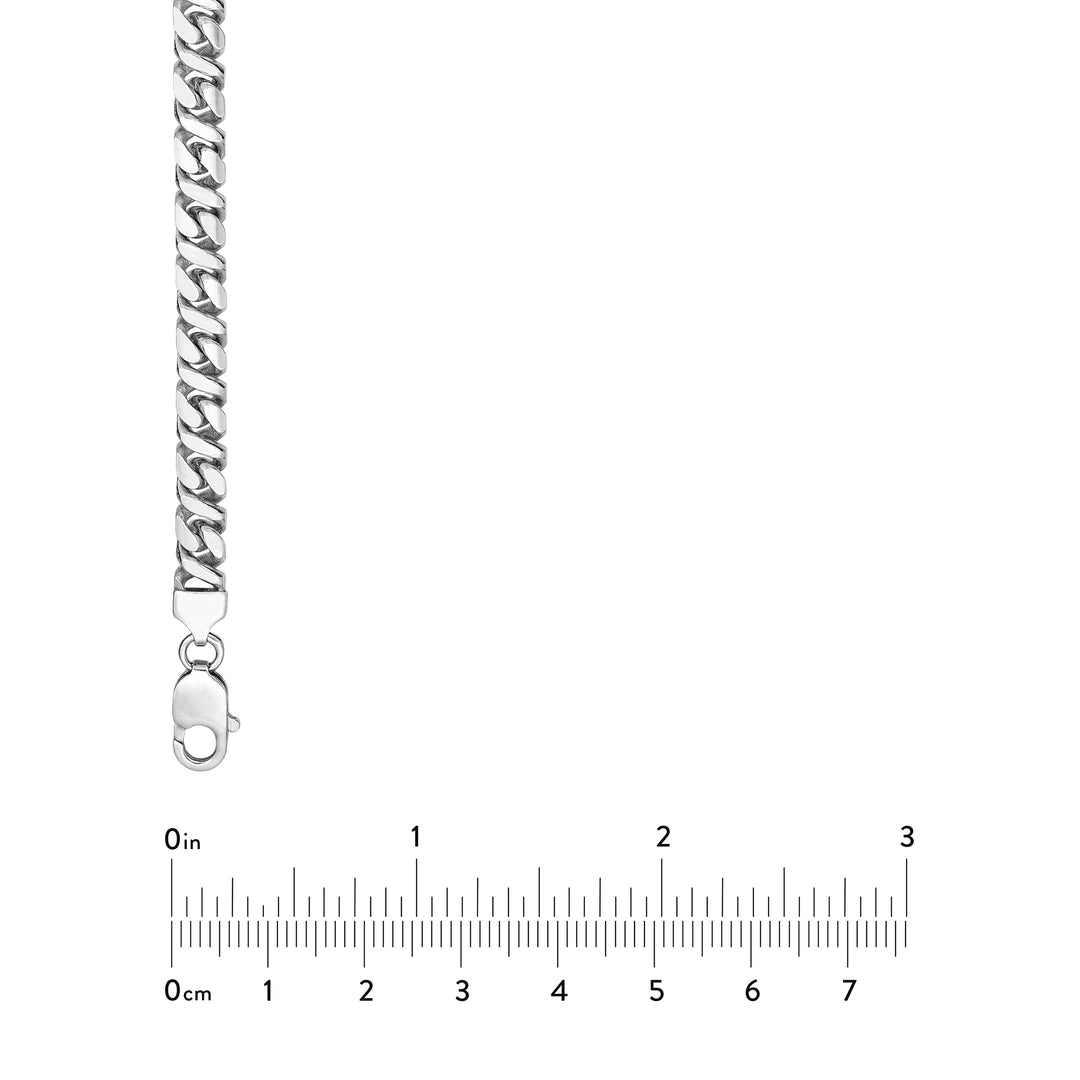 Sterling Silver 7mm 8-Sided D/C Curb Chain