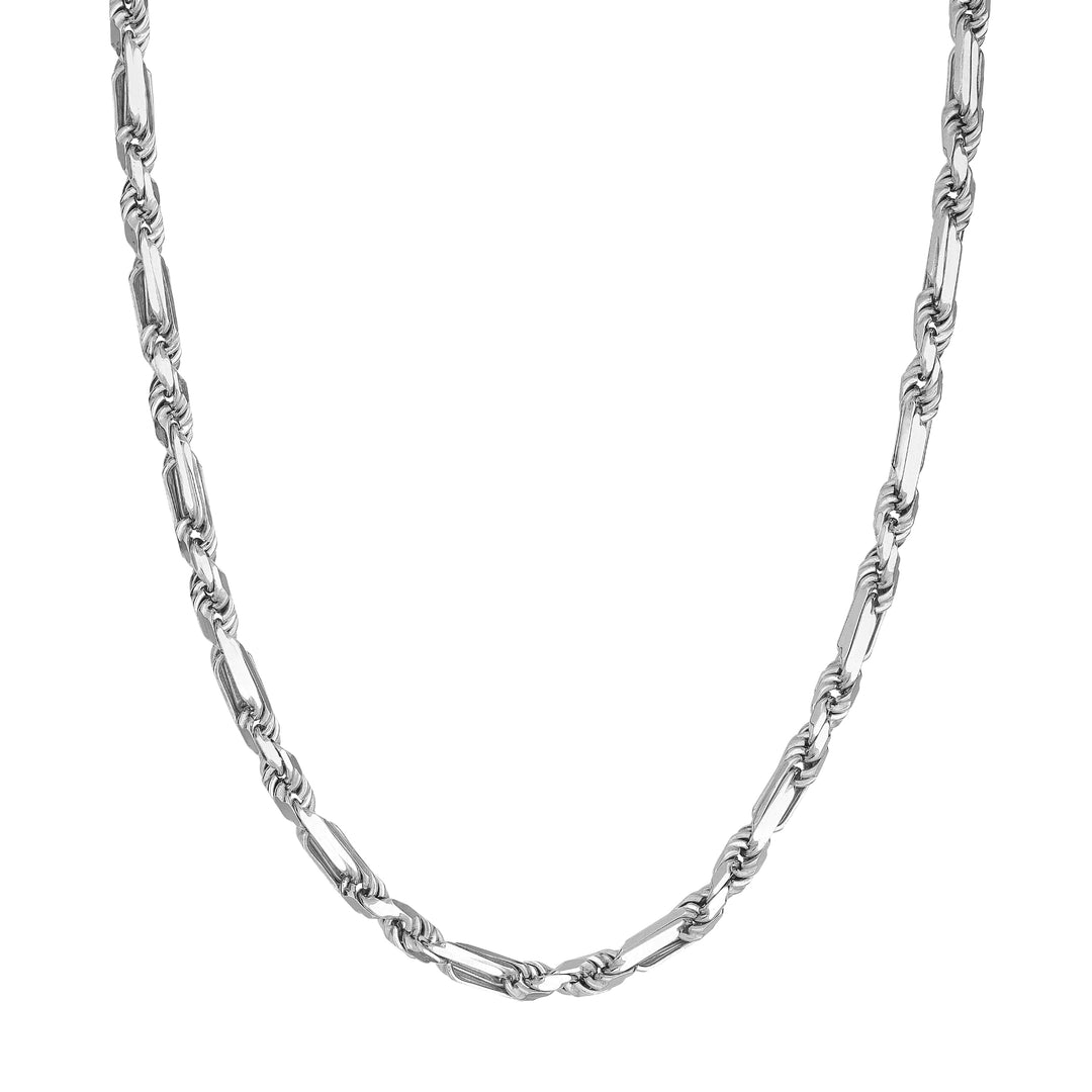 Sterling Silver 5.80mm D/C Figarope Milano Chain w Lob Lock