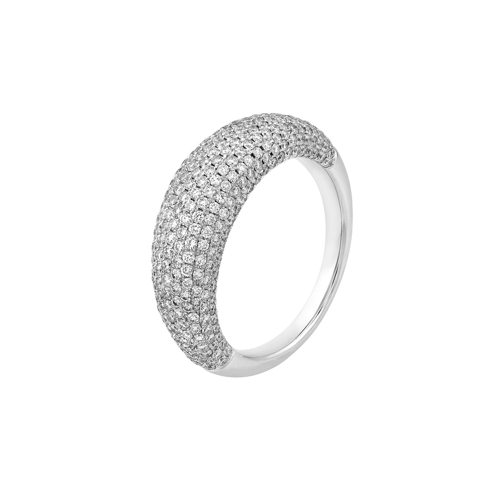 Diamond Pavé Dome Ring (White Gold)