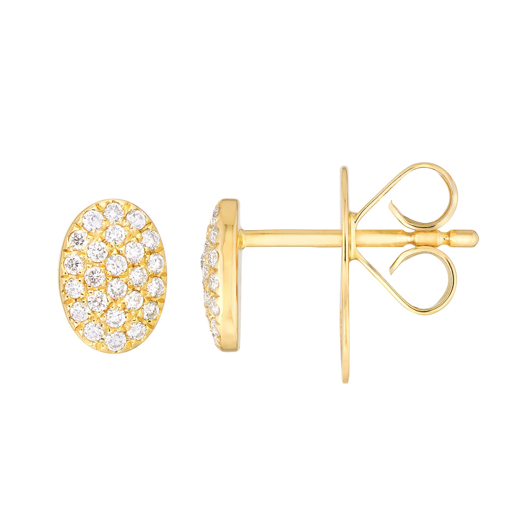 Pavé Diamond Oval Stud Earrings (1/5tcw)