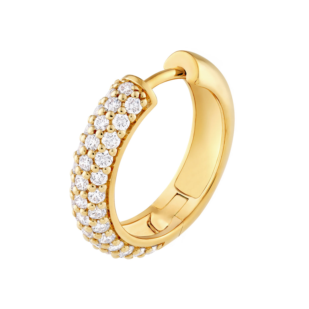 3 Row Diamond Pavé Huggies (3/4tcw)