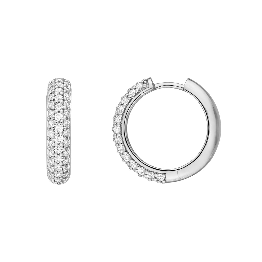 3 Row Diamond Pavé Huggies (3/4tcw)