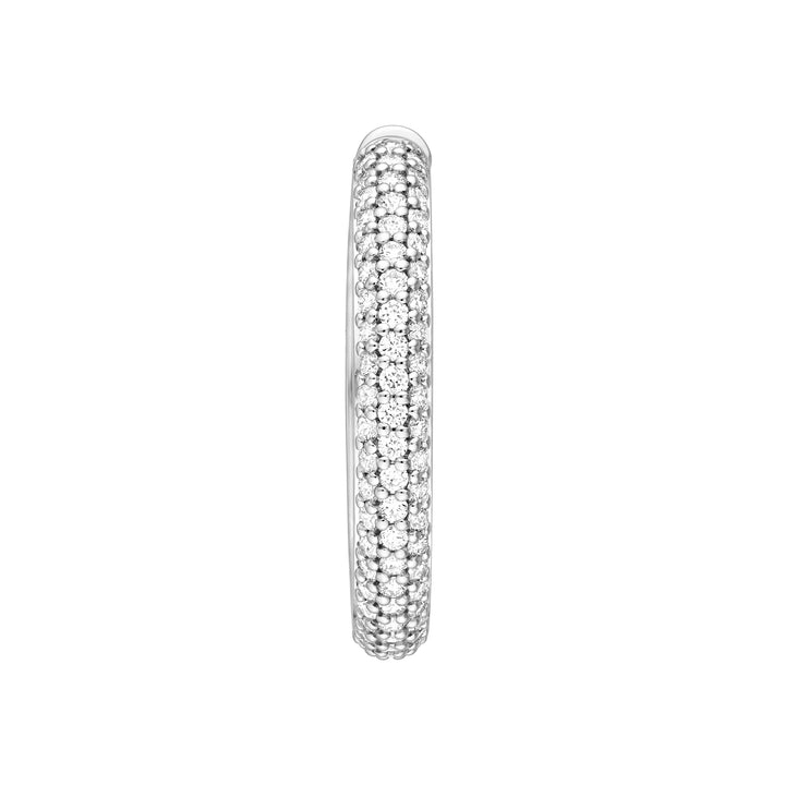 3 Row Diamond Pavé Hoop Earrings (1-1/3tcw)