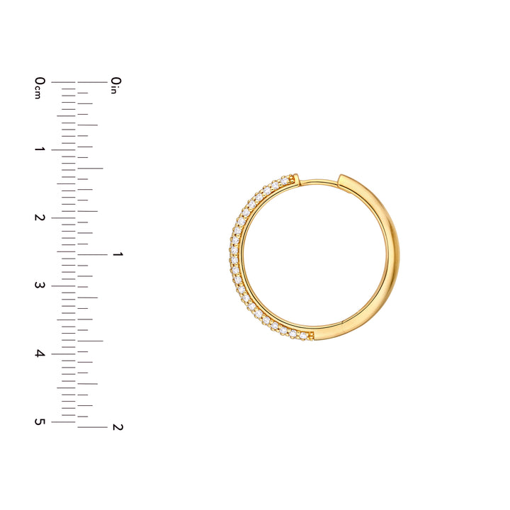 3 Row Diamond Pavé Hoop Earrings (1-1/3tcw)