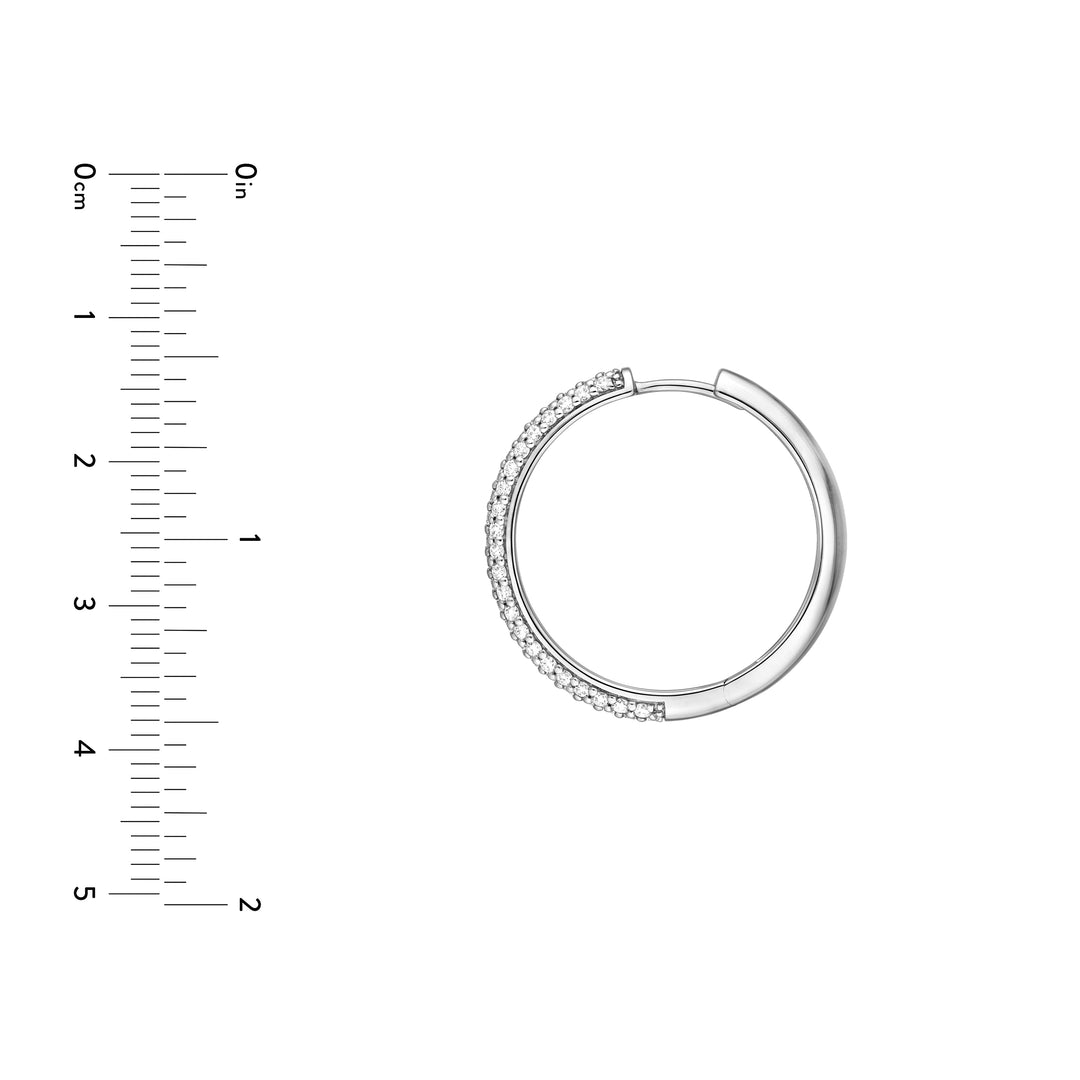3 Row Diamond Pavé Hoop Earrings (1-1/3tcw)