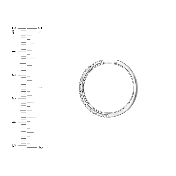 3 Row Diamond Pavé Hoop Earrings (1-1/3tcw)